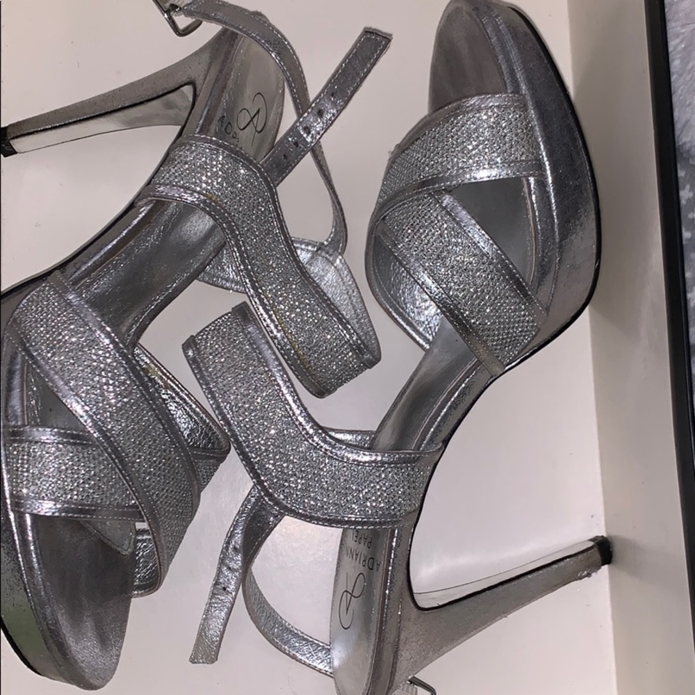 Silver Strap Heels